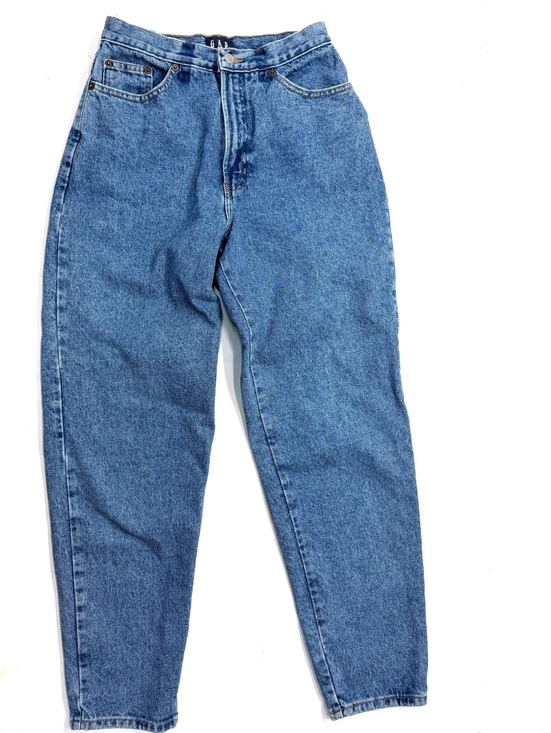 GAP Denim - Vintage 90s Gap Reverse Fit High Rise Tapered Blue Mom Jeans Cotton Denim Size 8